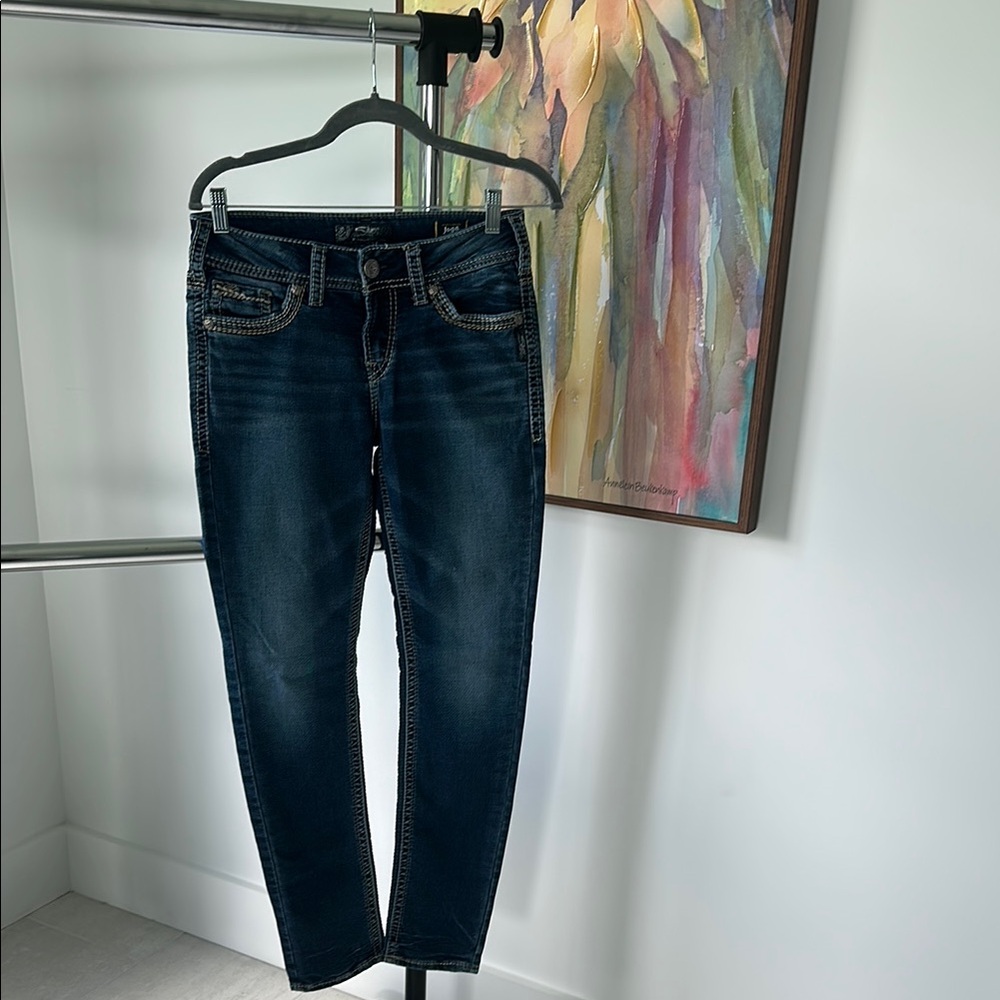 Silver Jeans Blue Skinny Jeans SUKI mid pencil style